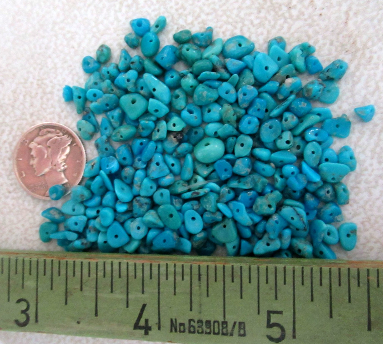 SLEEPING BEAUTY TURQUOISE 1/2 OZ SM DRILLED NUGGETS 4 X 4mm to 8 X 3mm #834