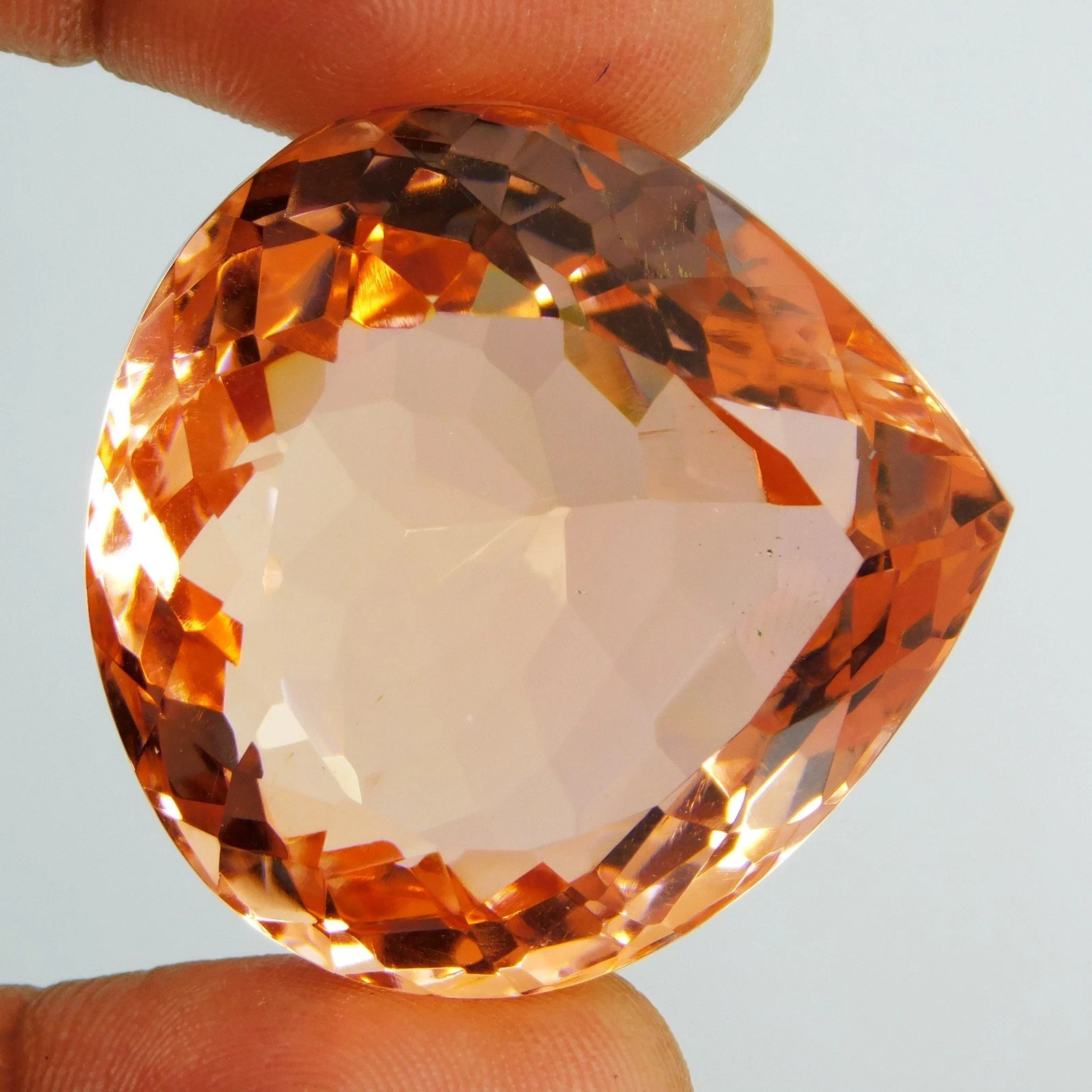 Brazilian Natural Certified Champagne Topaz 59.15 Ct PEAR Cut Loose Gemstone