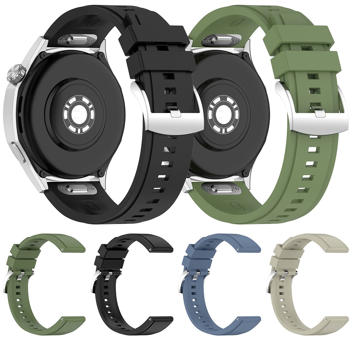 22mm Silicone Watch Band Soft Breathable Sporty Quick Release Replacement Strap