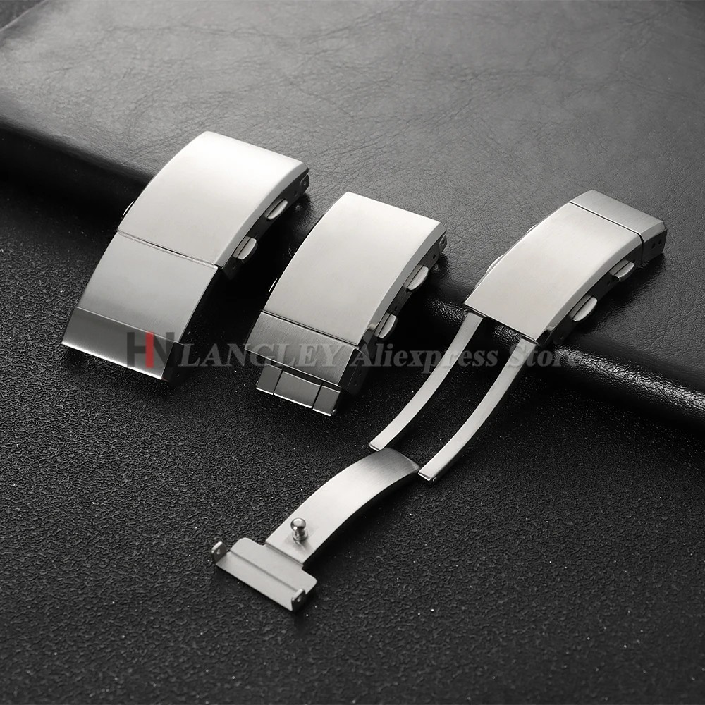 Watch Buckle Clasp Stainless Steel 316L Double Lock 14mm 16mm 18mm 20mm 22mm