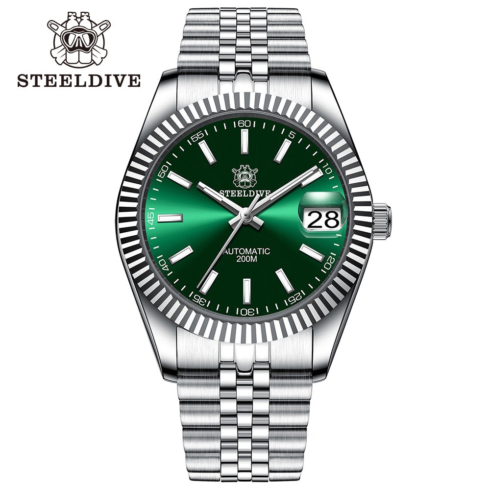 STEELDIVE SD1933 Mens 39mm 200M Automatic Dive Watch NH35 Steel Bracelet