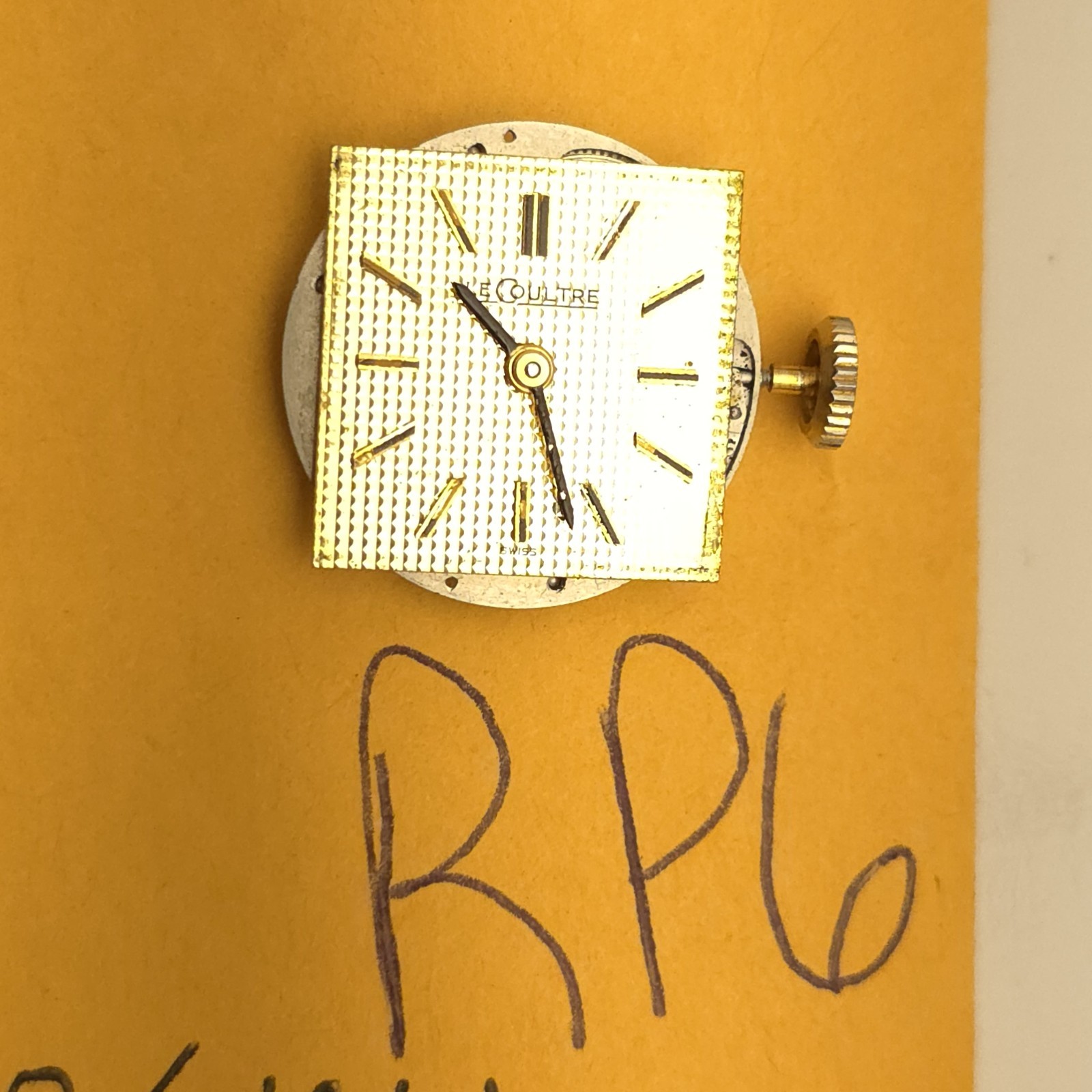 RP6 CLEAN MENS LECOULTRE VINTAGE WATCH MOVEMENT GOLD DIAL LE COULTRE K818 RUN A+