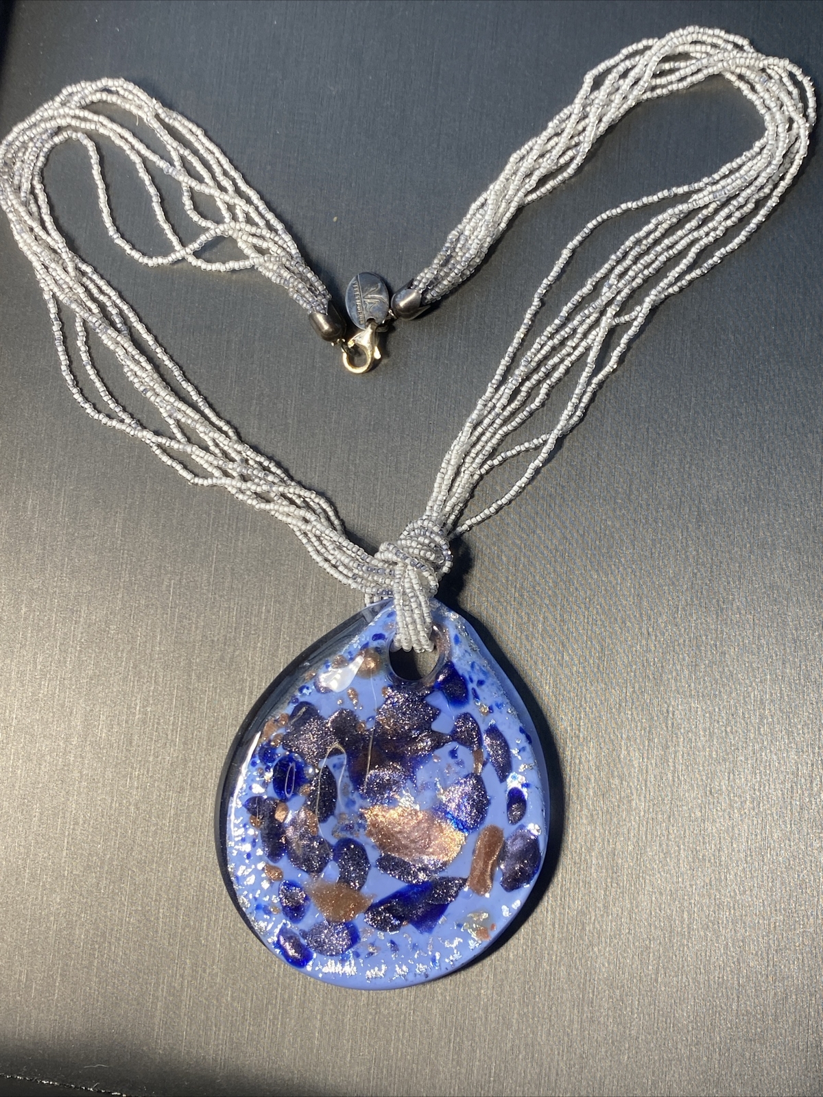 Murano Art Glass Vintage Pendant Necklace Estate Fine Jewelry Pre-Owned