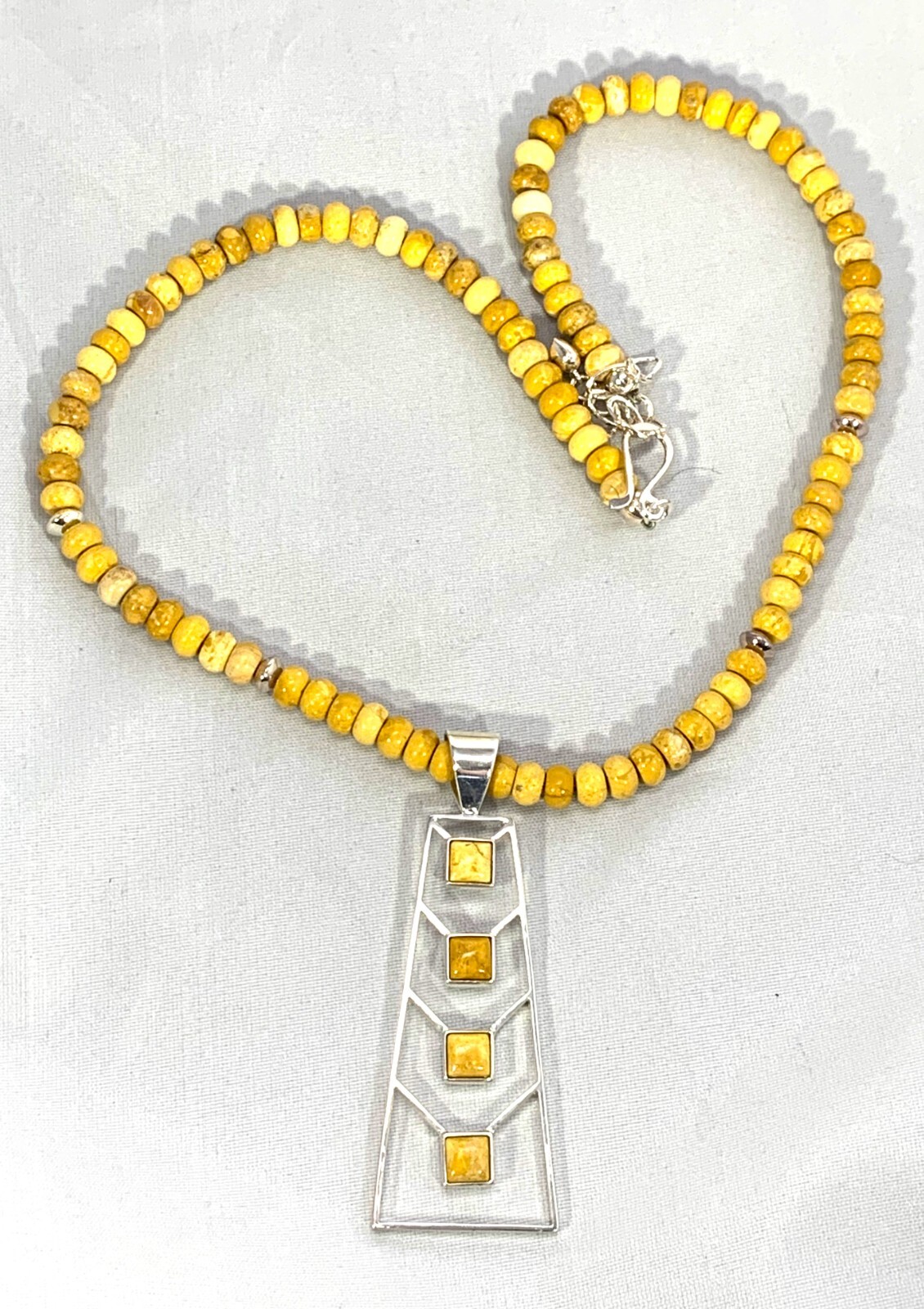 Mine Finds By Jay King Alunite & SS Adjustable Necklace & Pendant