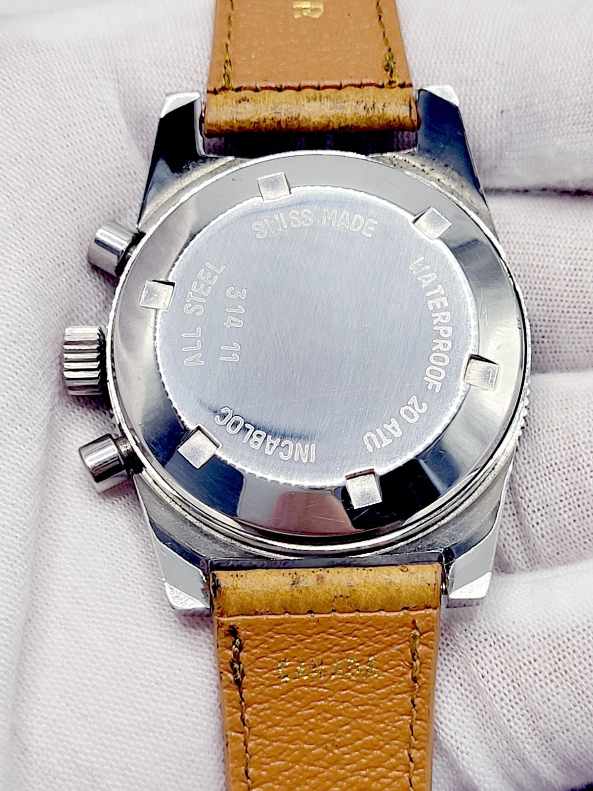 Le Jour Triton 2-Reg Chronograph Original Dial Landeron 248 Vintage 1960s N.MINT