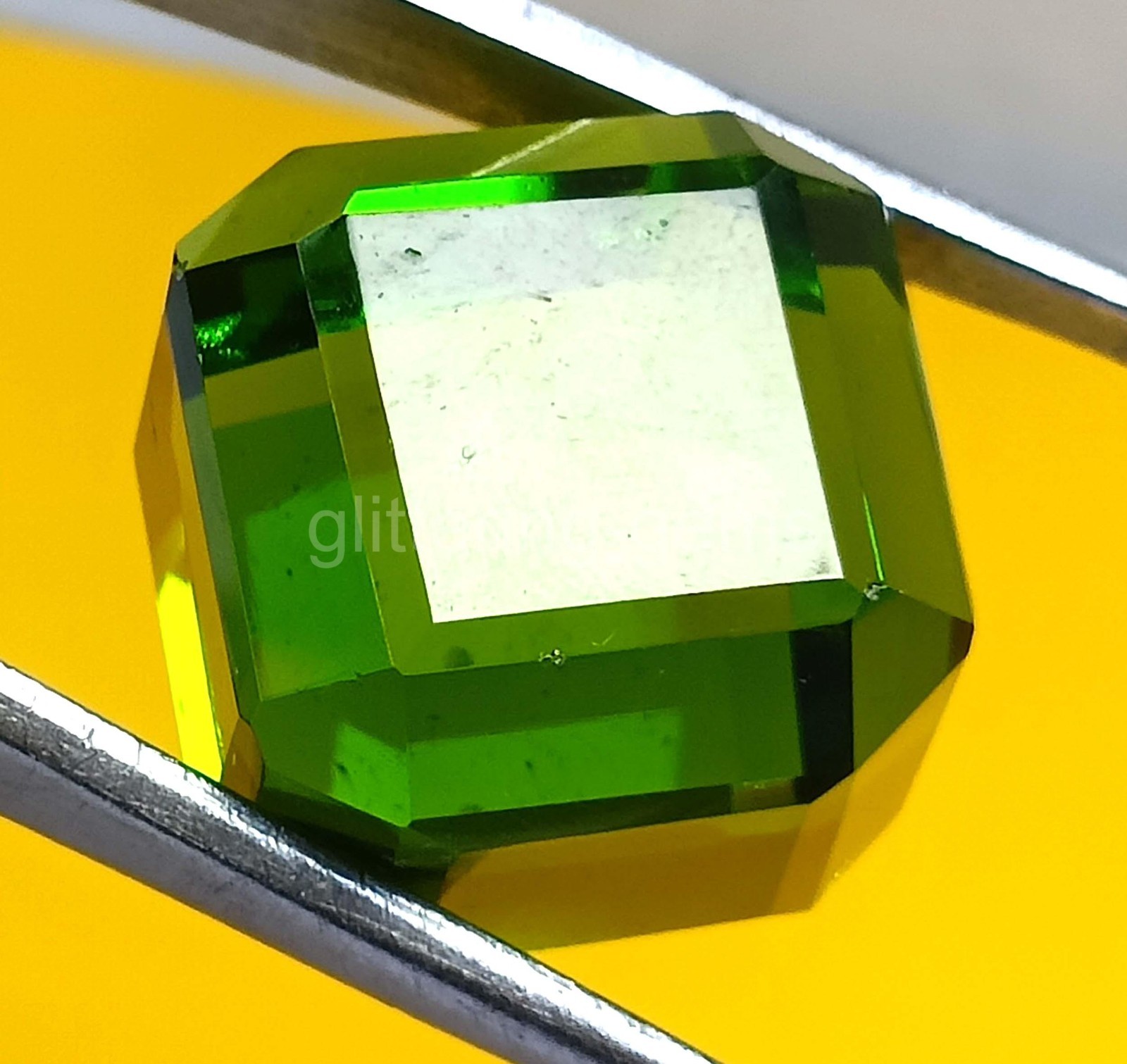 48.45 Ct Cube Shape Natural Green Garnet IGL Certified Loose Gemstone 5JOR