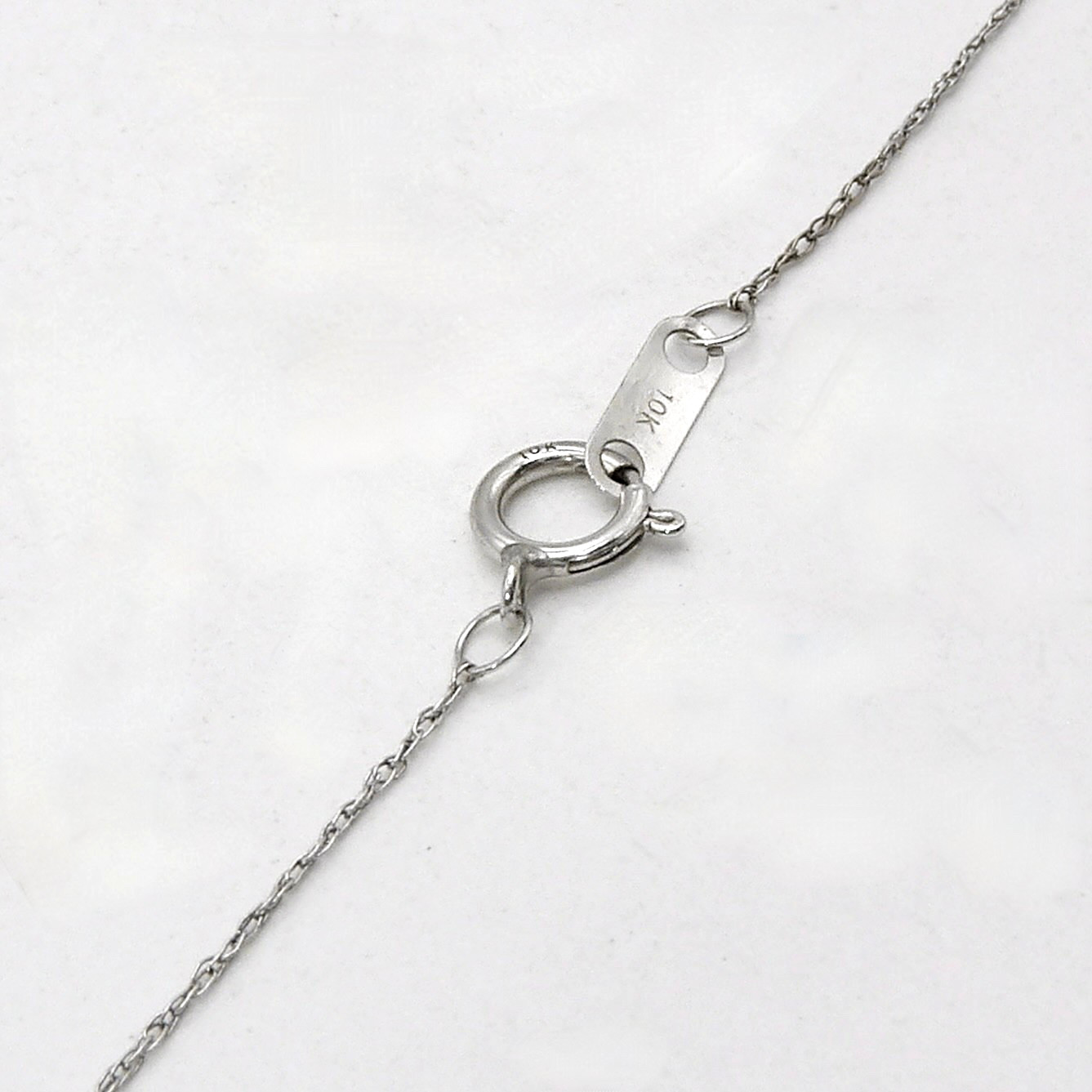 Solid 10k Gold Natural Diamond Freeform Floating Open Heart Pendant Necklace 18″