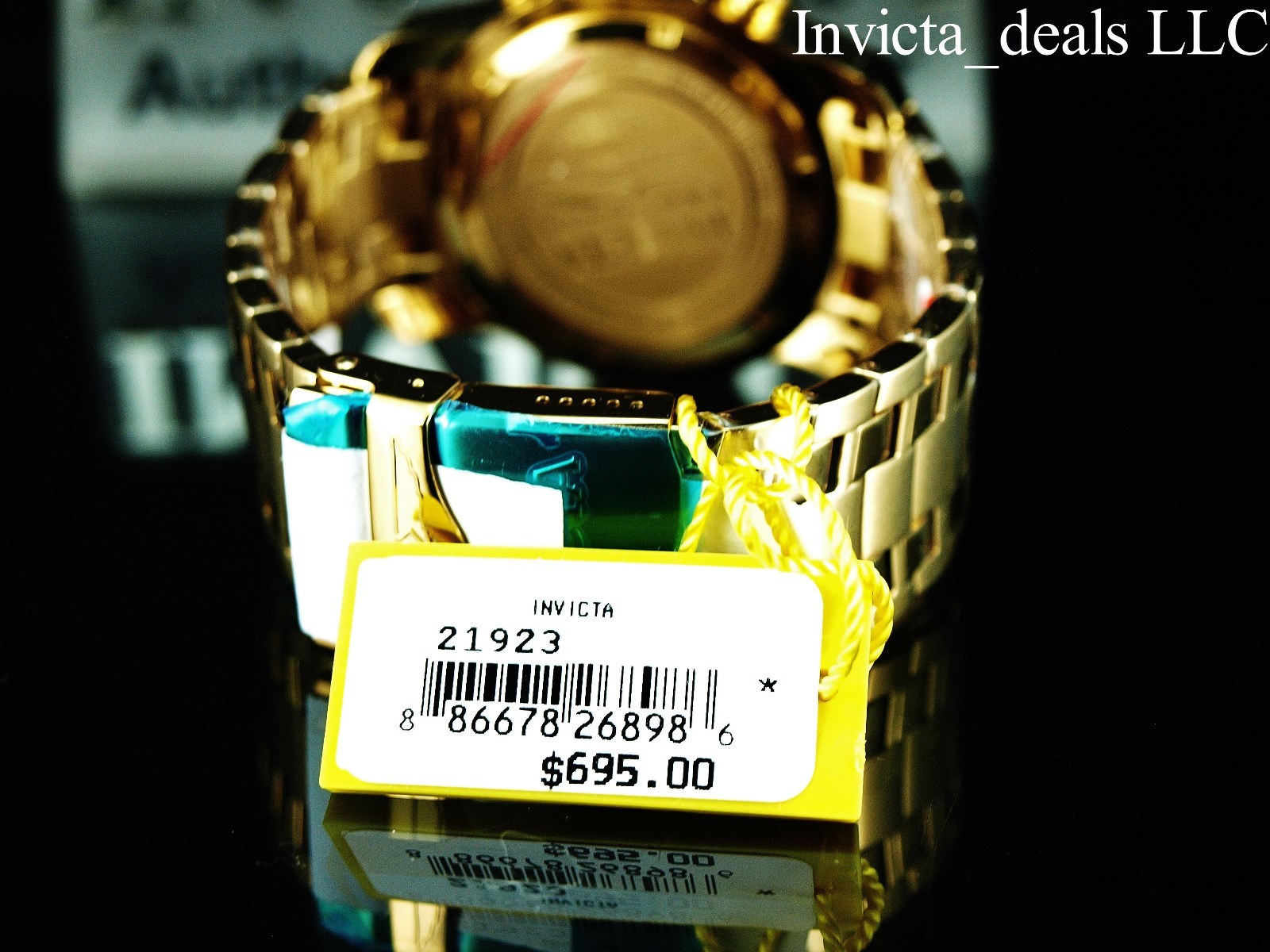 Invicta Men’s 48mm Pro Diver SCUBA Chronograph Blue Dial 18KT Gold Plated Watch