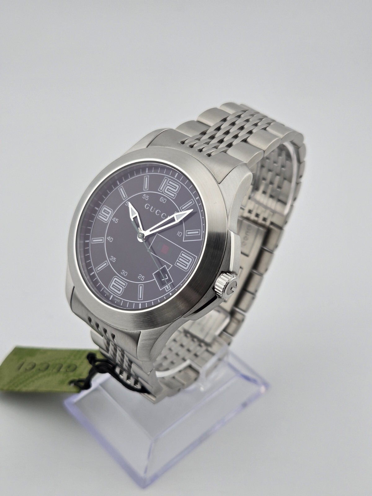 Gucci Men’s G-Timeless Black Dial Stainless Steel Watch – YA126201 ($825 MSRP)