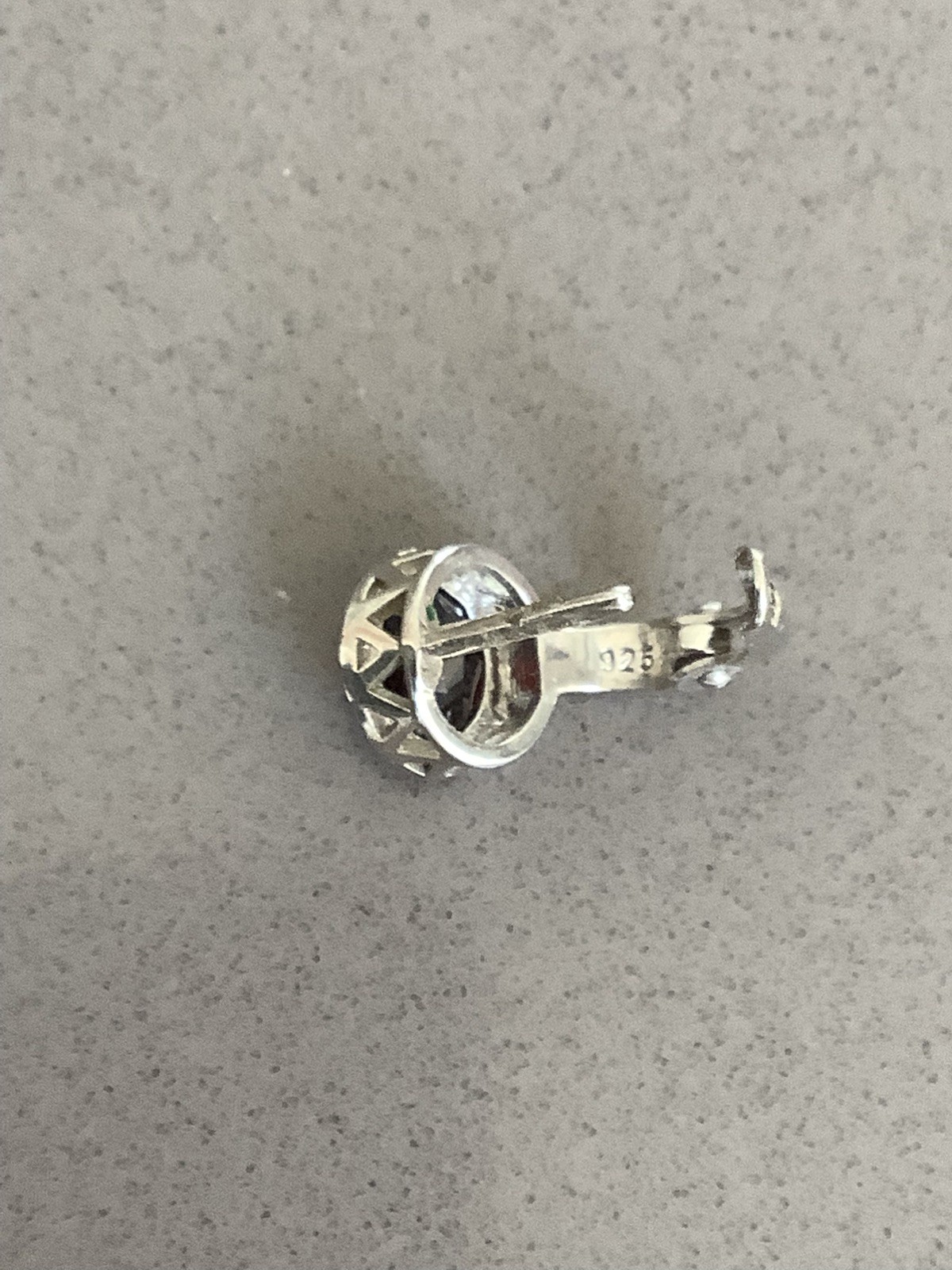 New Sterling Silver Red garnet dainty Lever Back English Lock Earrings