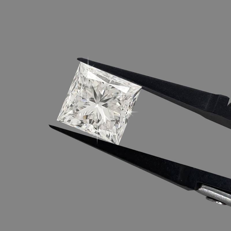 7.40 Ct Loose Moissanite Princess Cut 11.00 MM D Color, IF CLARITY Certified