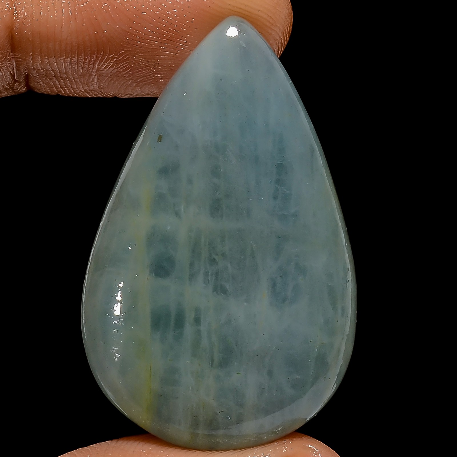 Natural Aquamarine Pear Shape Cabochon Loose Gemstone 50.5 Ct 37X24X7 mm X-23696