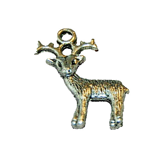 Reindeer #2 Christmas Charm Tibetan Silver J1053