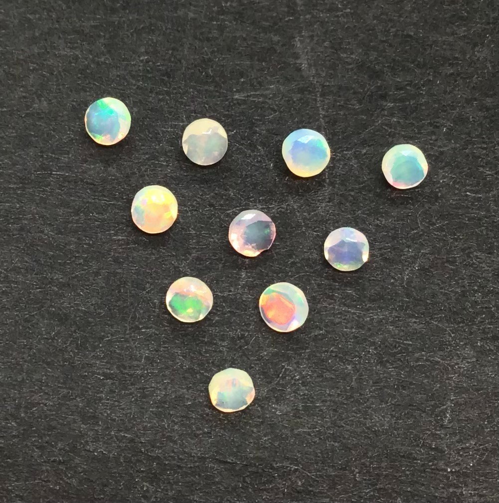 AAA Natural White Ethiopian Opal Round Cut Loose Gemstone For Making All Jewelry
