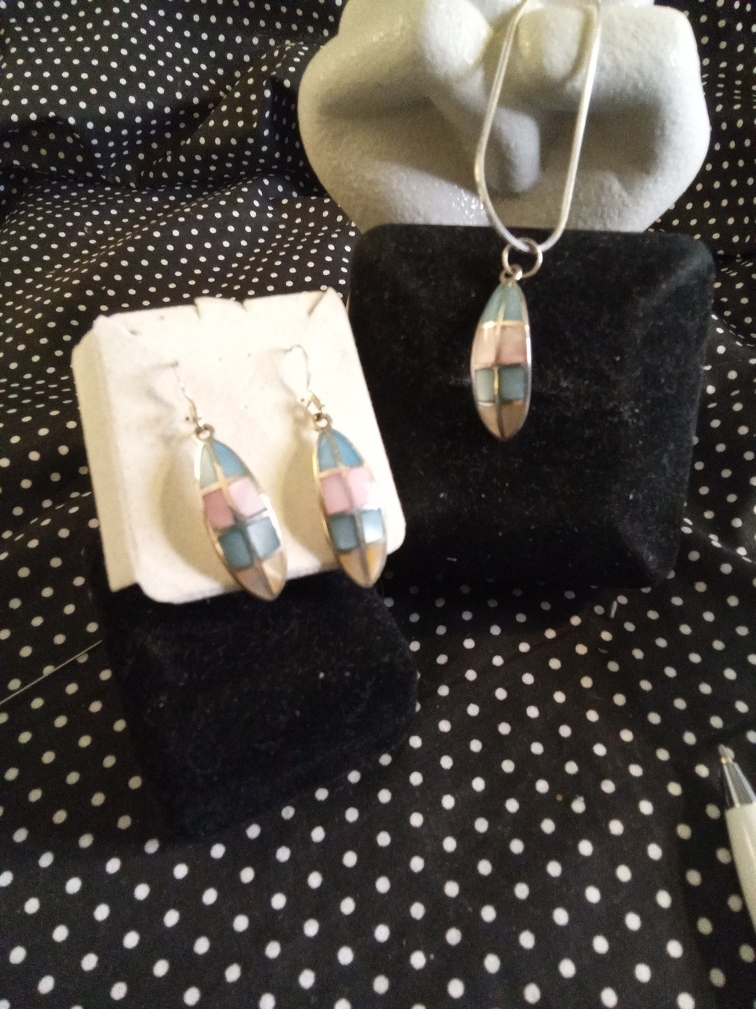 sterling silver necklace and earring set 925