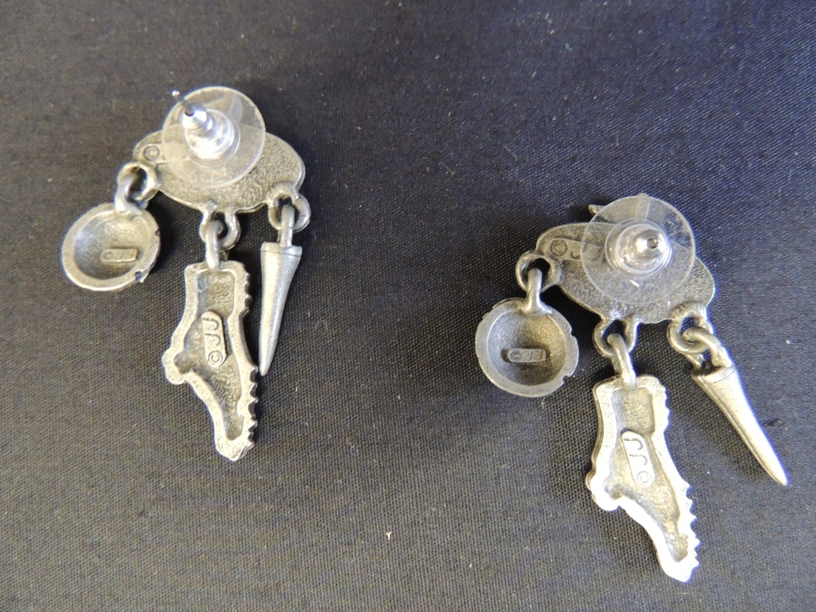 Vintage JJ Silvertone Golf Hole in One Earrings Shoe Ball Golf Tee Flag Novelty