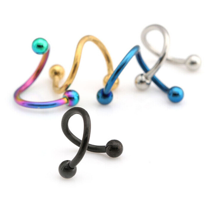 2 Pcs Industrial Scaffold Bar Ear Lip Piercing S Barbell Stianless Steel Gift
