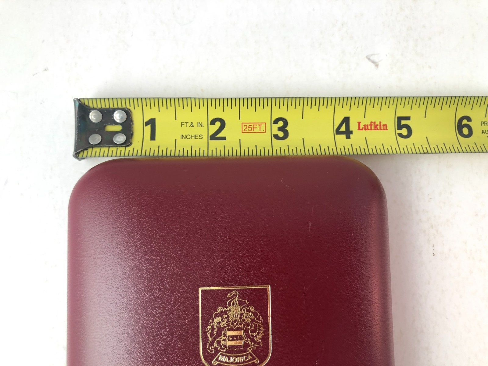 Red Burgundy Majorica Display Jewelry Presentation Box Snap Closure