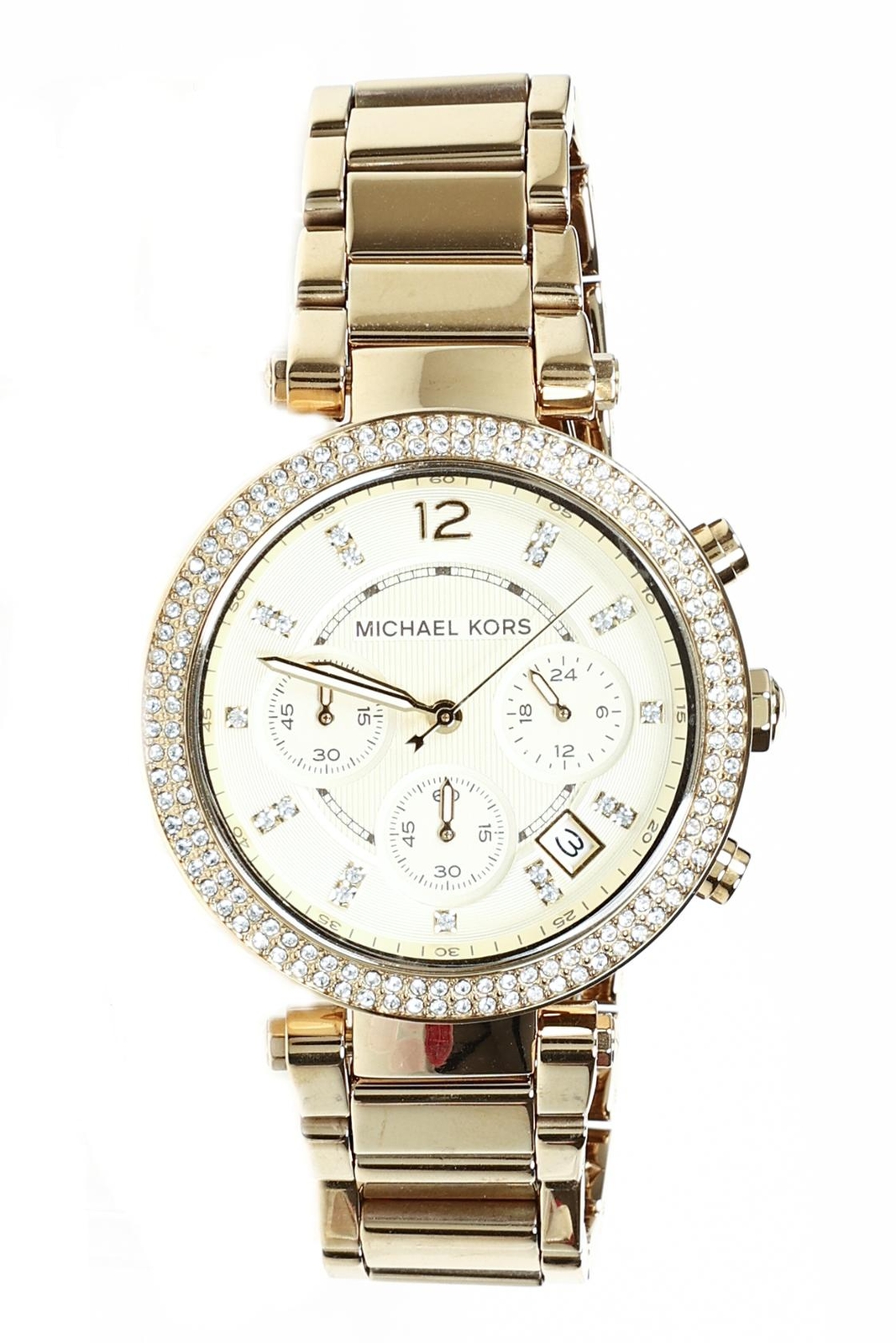 Michael Kors 259854 Womens Parker Chronograph Bracelet Watch Gold