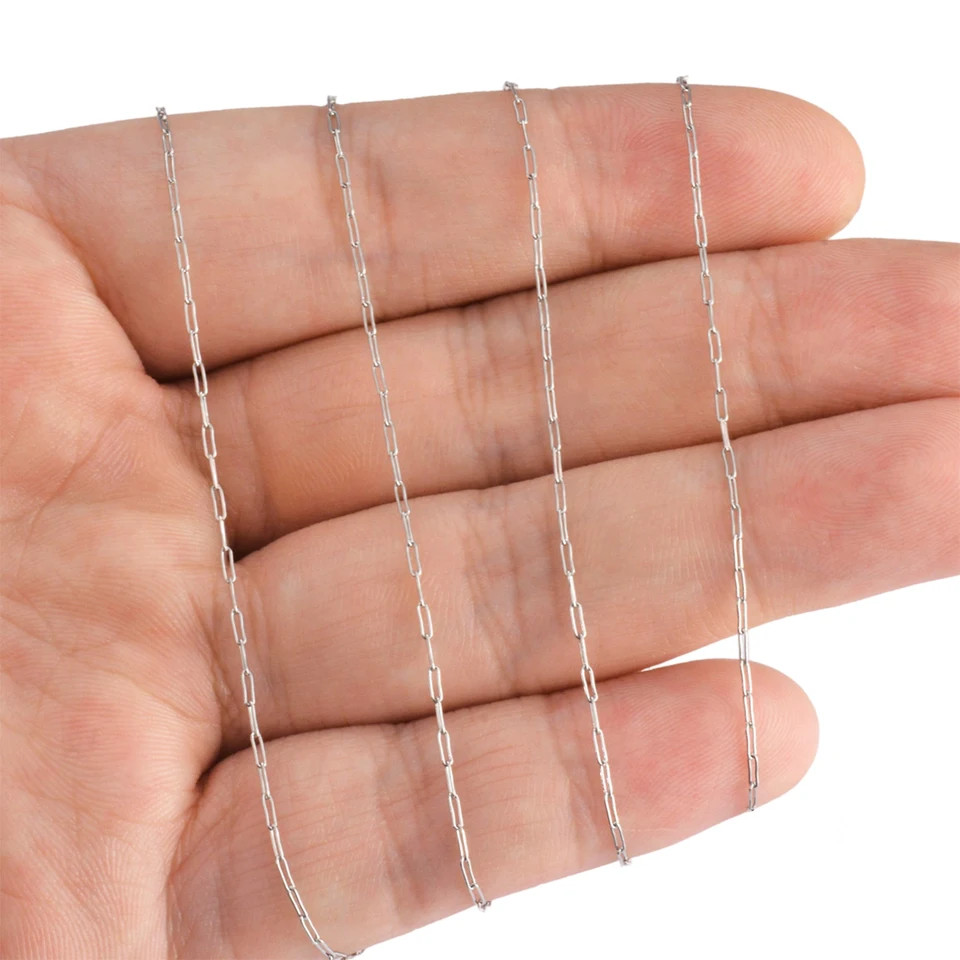 Thin Cable Chain Stainless Steel Beading Link DIY Necklace Making Jewelry