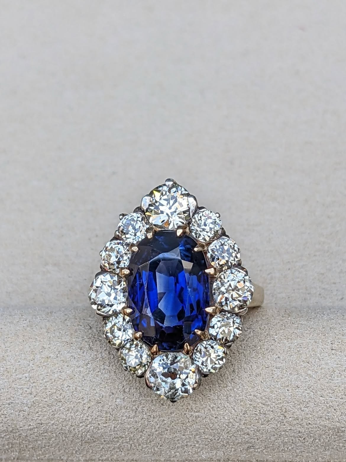 6.50 Ct Natural Blue Sapphire & Diamond Real 14k White Gold Bridal Gift 6 7 8