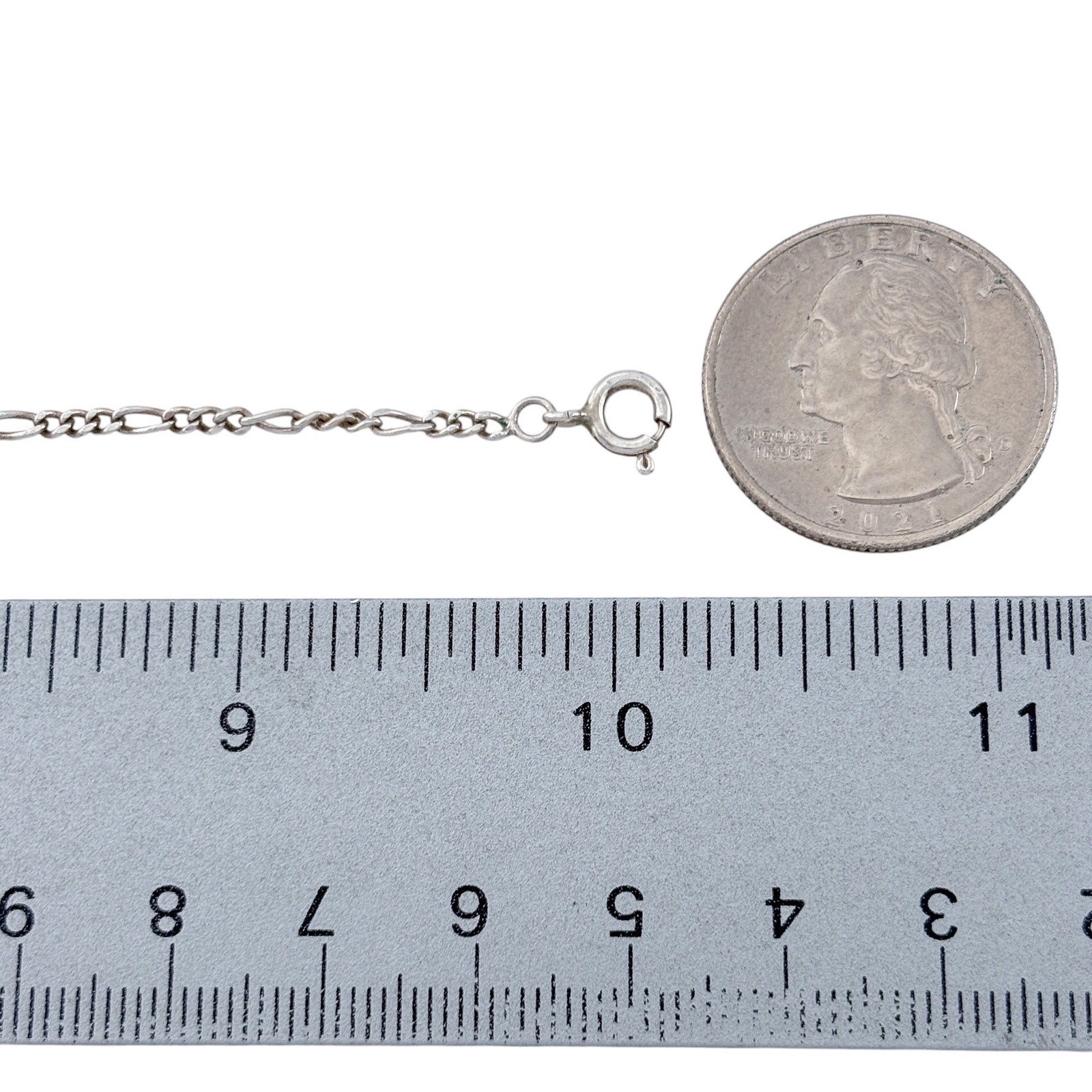 Vintage Sterling Silver 925 Figaro Chain Anklet 10″
