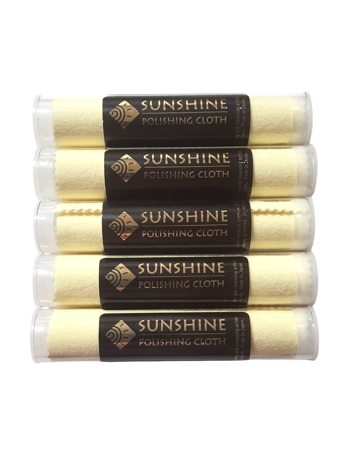 5 Polishing Cloths Jewelry Cleaner Tube Silver Brass Gold Copper, Soft Sturdy