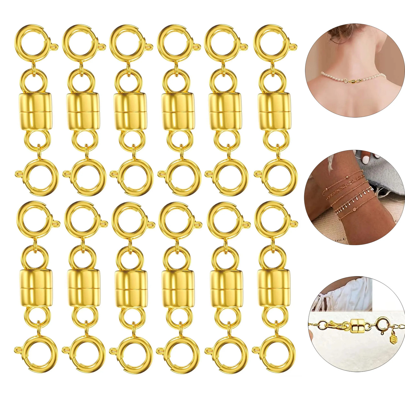 10 Pcs Magnetic Lobster Gold & Silver Color Clasp for Jewelry Necklace Bracelet