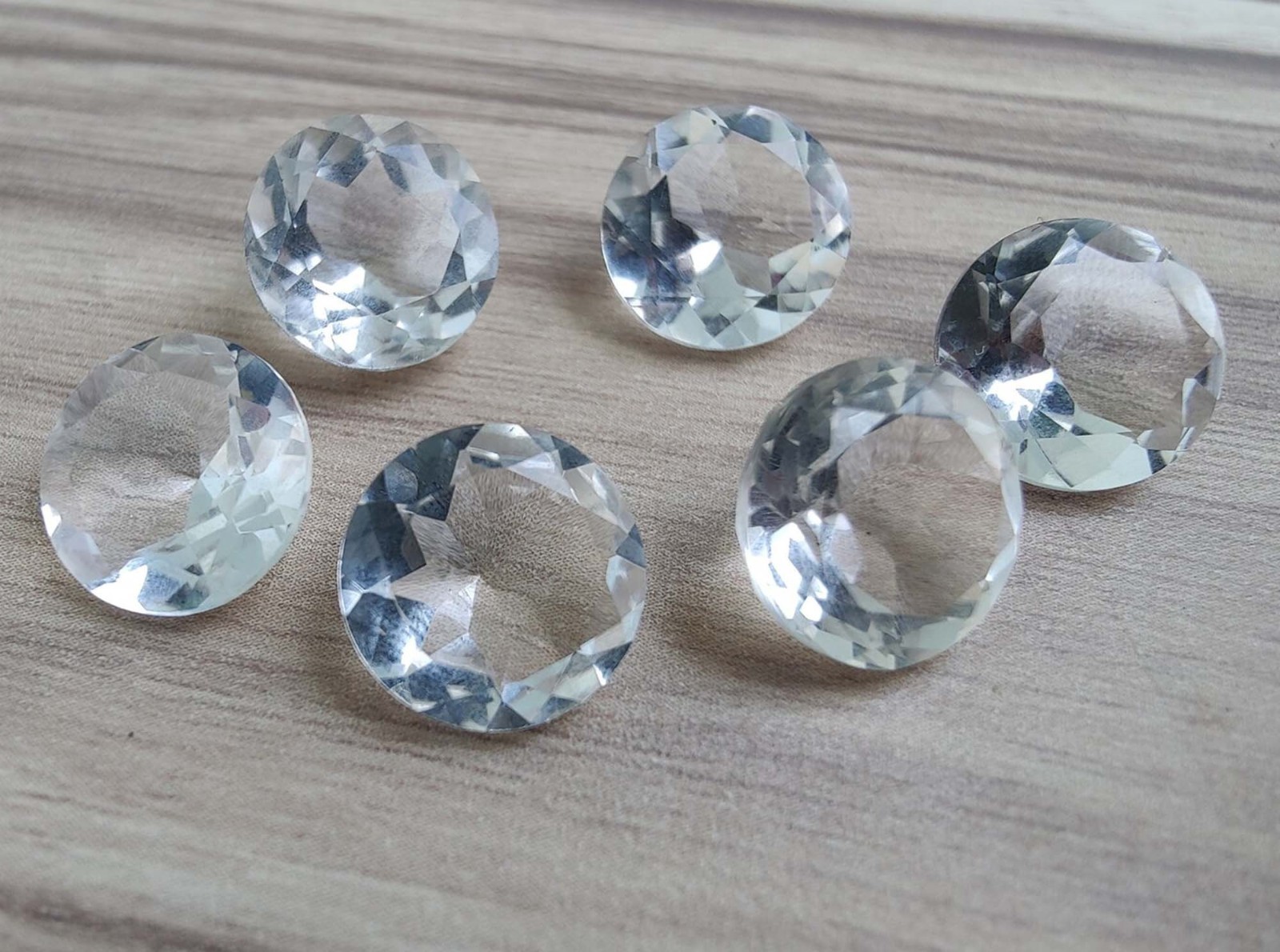 Natural Crystal Quartz Round Faceted Cut 5mm To 20mm Loose Gemstone