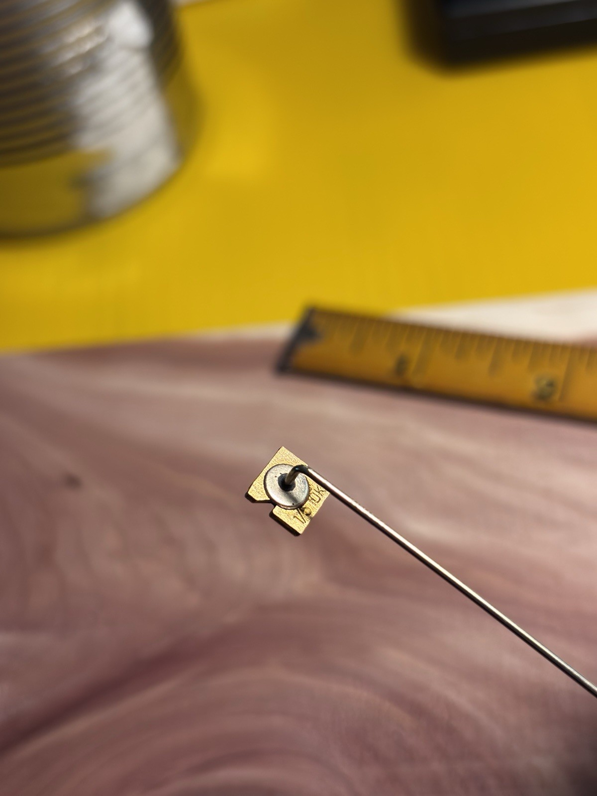 Gold 1/5 10K Geometric Stick Pin, 2.25 in, No Stones