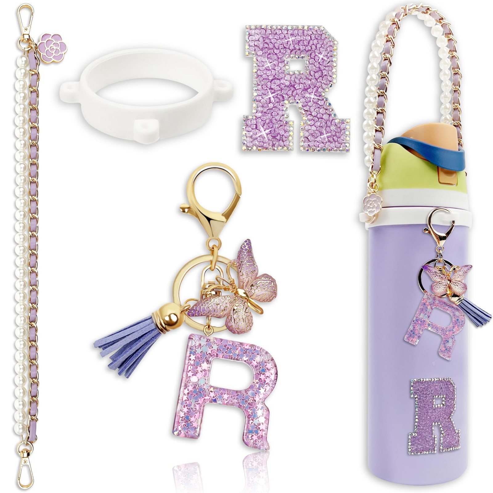 BydGxy Letter Handle Strap Accessories with Cute Initial Charm Compatible wit…