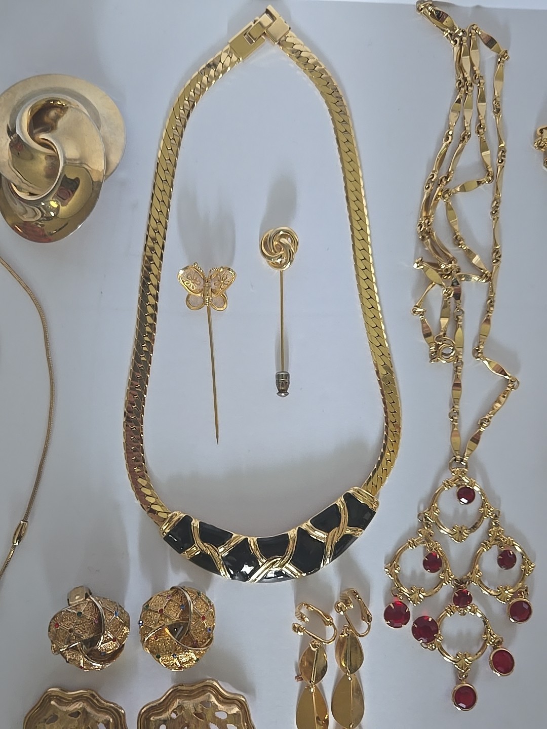 Vtg & Modern Goldtone & Other Jewelry Lot Earrings Necklaces