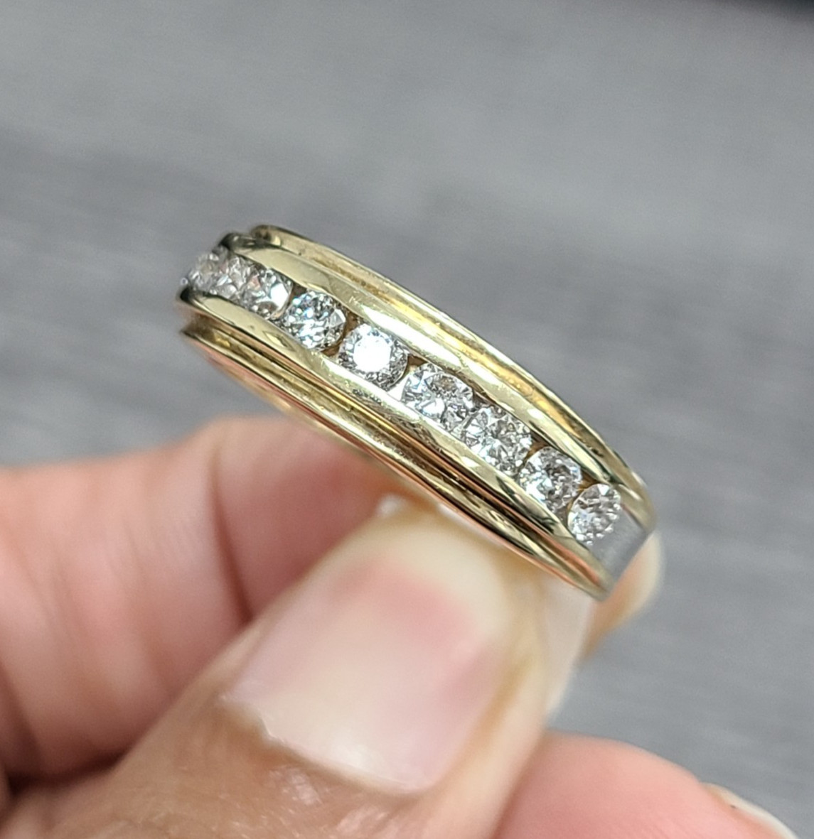 DEAL! 1.00CT 100% NATURAL ROUND DIAMOND MEN’S WEDDING BAND RING 14KT GOLD 6.40MM