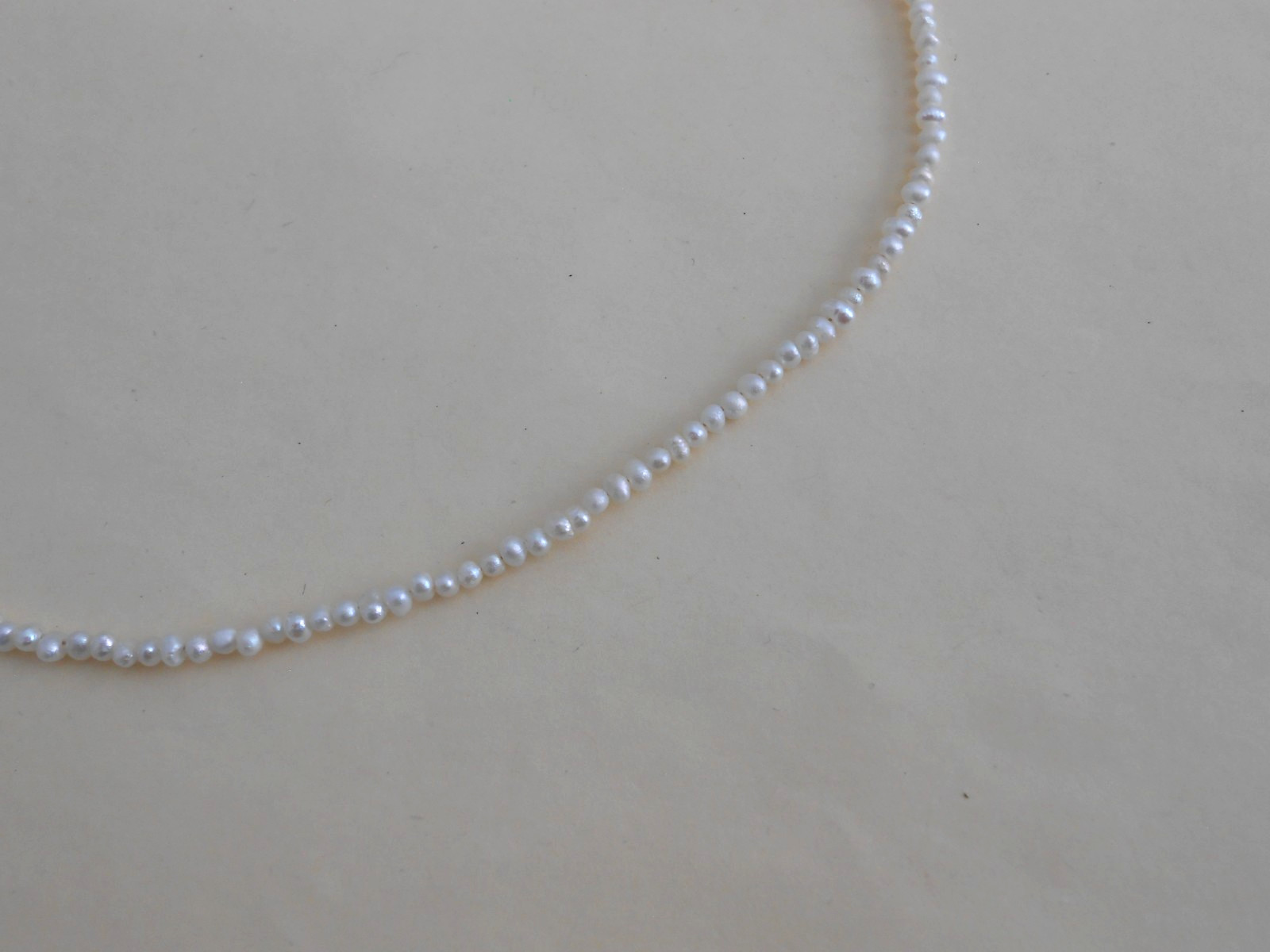 Tous 18k gold plating over silver 2mm Pearl Choker Necklace 38cm =15″