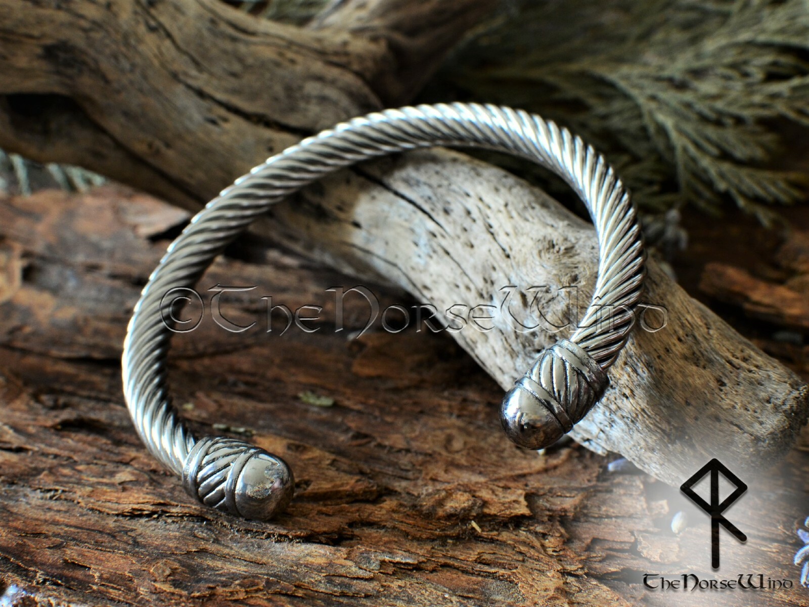 Solid Viking Bracelet Stainless Steel Cuff Norse Arm Ring Torc Viking Jewelry