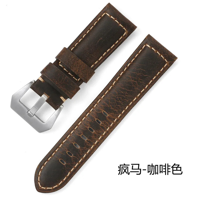 Vintage Classic Buckle Cow Genuine Leather Watch Band 20mm 22mm 24mm 26mm Strap