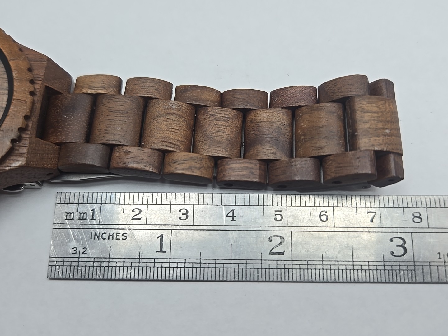 Bewell Black Walnut Wooden Watch Quartz Date Seconds Subdials Brown New Battery