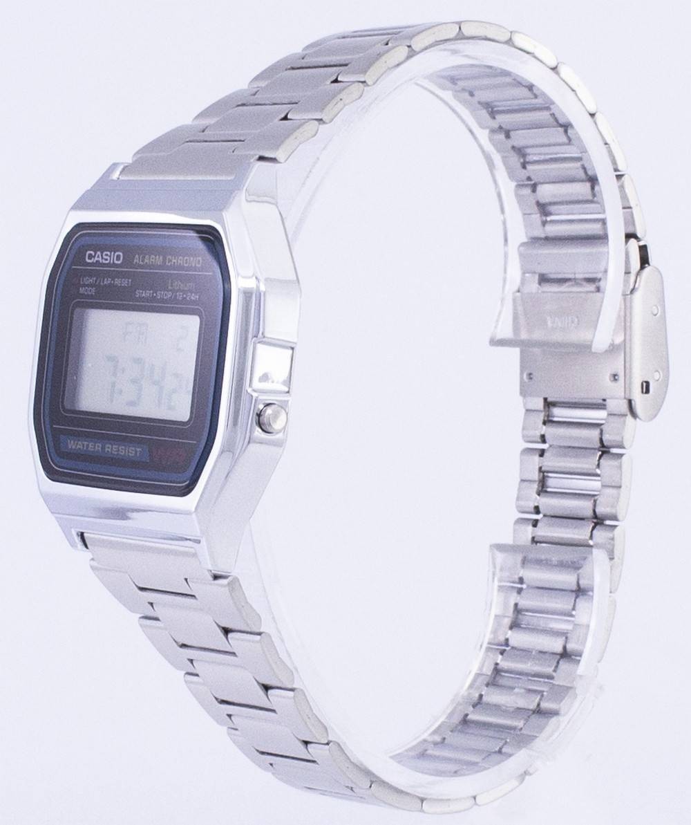 Casio Digital Stainless Steel Daily Alarm A158WA-1DF A158WA-1 Men’s Watch