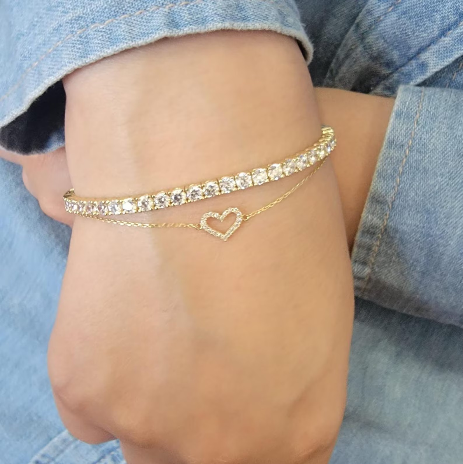 6.60CT Round Lab Grown Diamond Tennis Bracelet For Bridal Gift 14k Yellow Gold