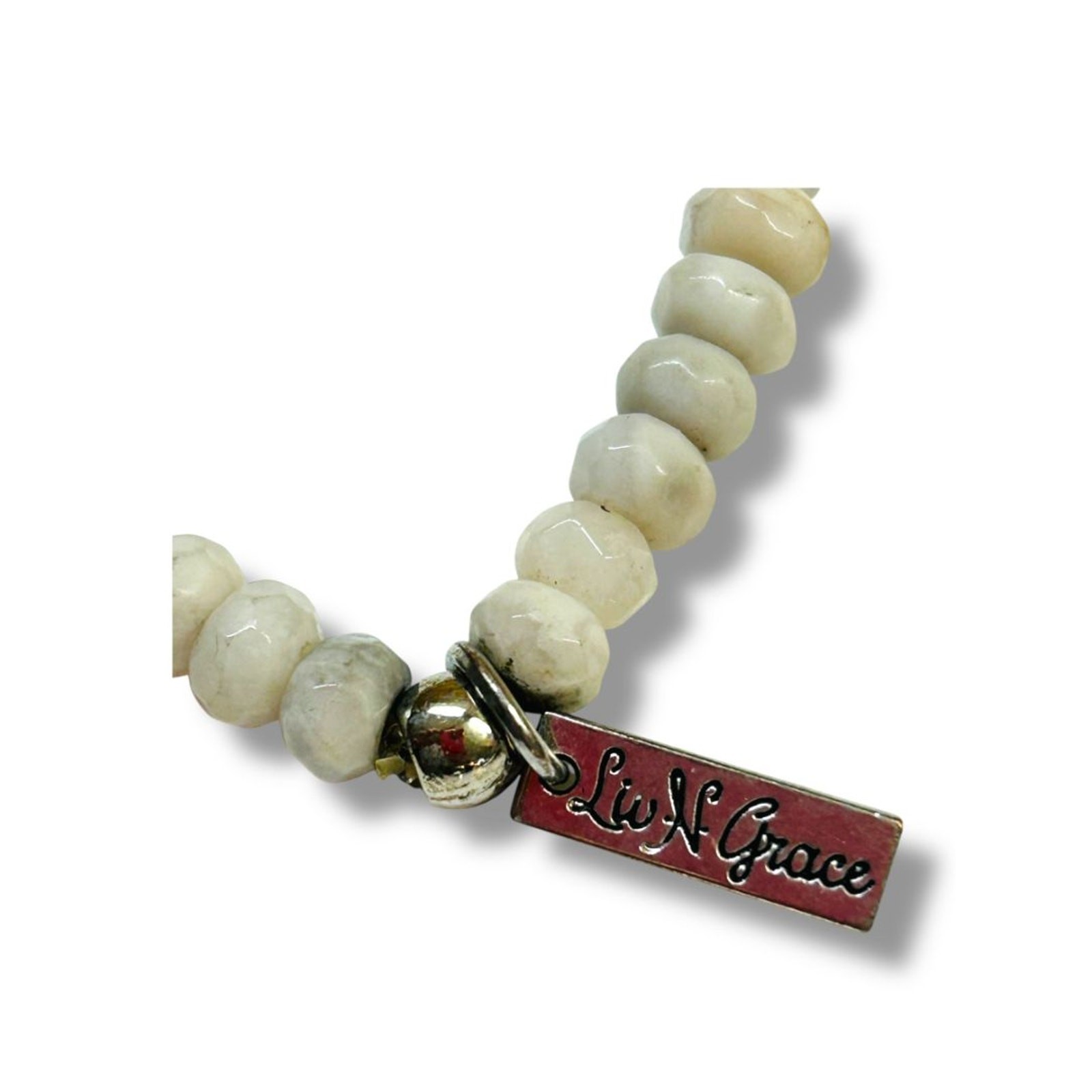 Liv N Grace Stretch Stone Beaded Bracelet Horseshoe Charm