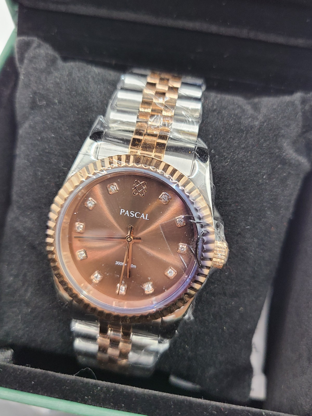 PASCAL Timeless Classic Diamond Watch for Men Women Lab Grown Quartz 36mm Brown
