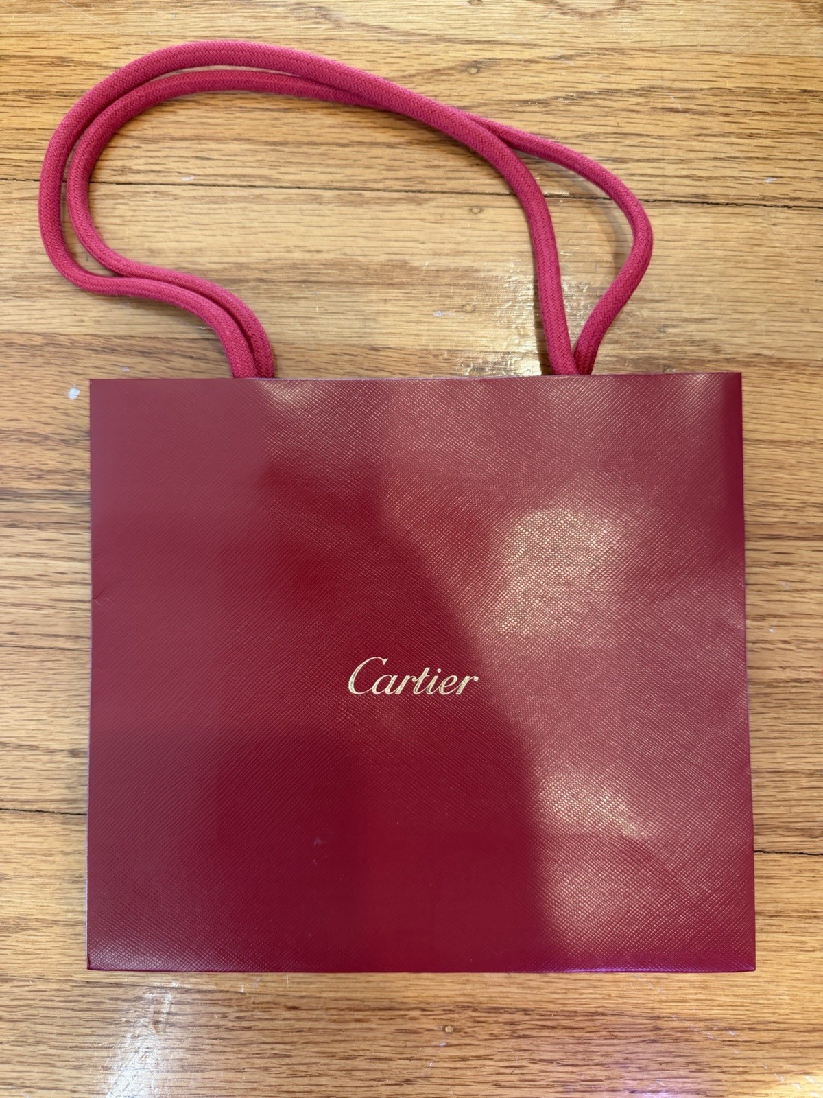 Cartier Authentic Red Jewelry Bracelet Travel Pouch and Shopping Bag Set