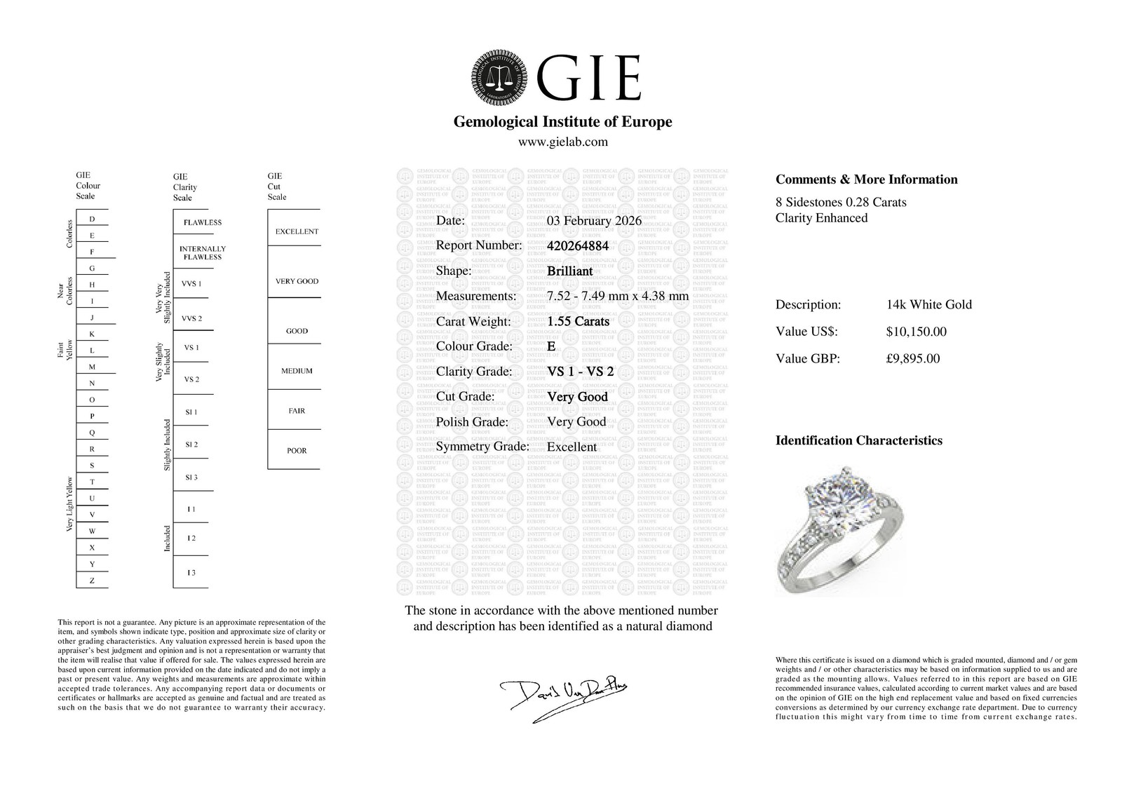 1.83 Ct Round Cut VS1/E Solitaire Pave Diamond Engagement Ring 14K White Gold