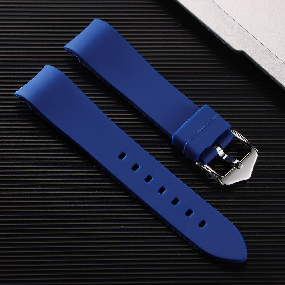 Curved End Watch Band Soft Silicone Rubber Strap Universal 18/19/20/21/22/24mm