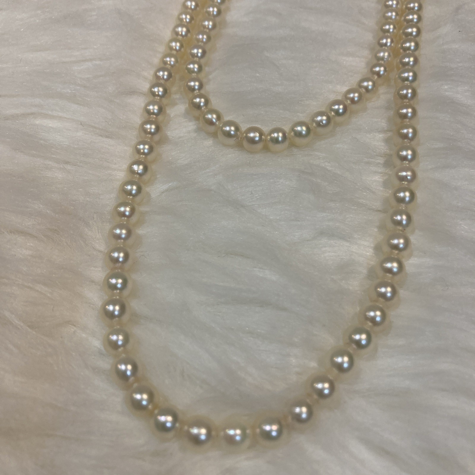 Akoya Pearl Long Necklace 104cm 61g 6-6.5mm Silver Clasp