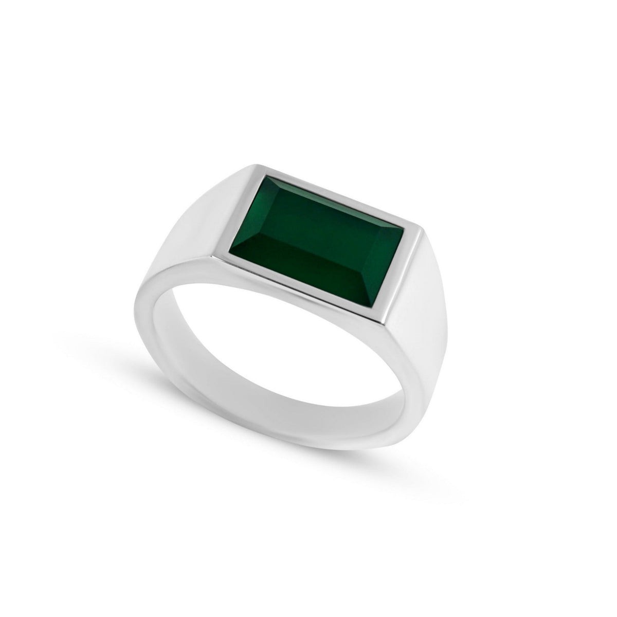 High quality Sprezzi signet ring with green agate stone, real jewellery size 63