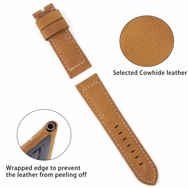 Handmade Brown Leather Watch band DR-085 for PAM – Panerai 22mm strap
