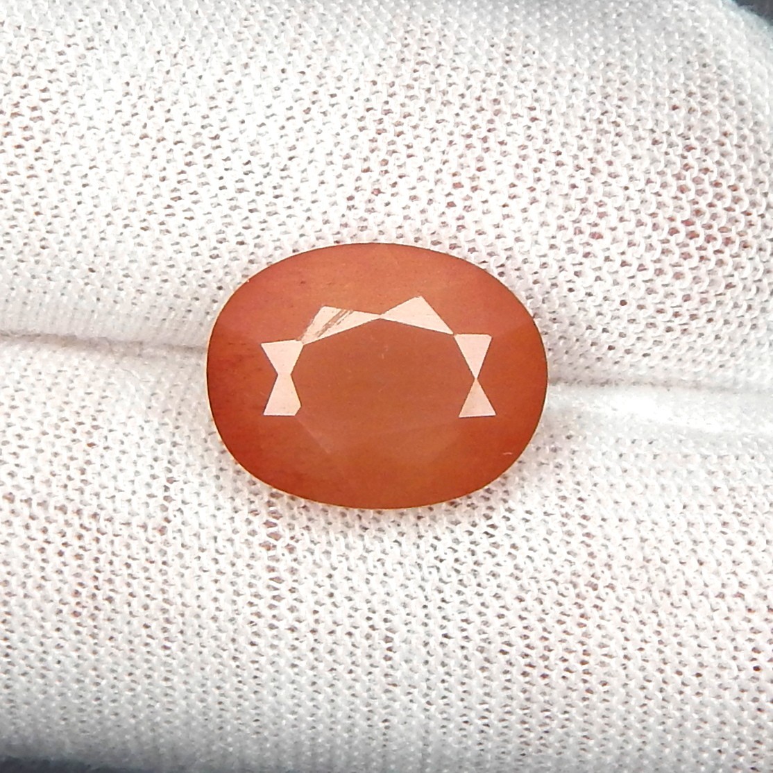 5.9ct Oregon Sunstone Copper Schiller Natural Mined Unheated Faceted Oval USA