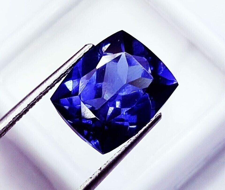 Certified 11.70 Ct Natural Blue Tanzanite Loose Gemstone Excellent Cushion Cut
