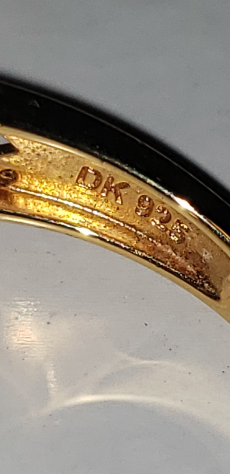 DK Ring Yellow Gold Plated Sterling Silver 925 Watermelon Rainbow Size 10.23
